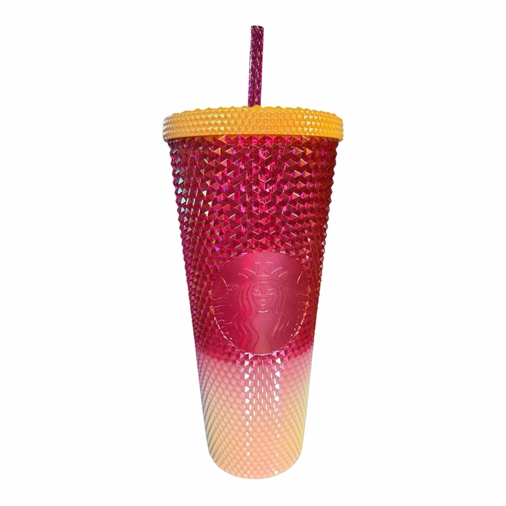 *NEW*Starbucks 24oz Pearl Ruby White Gold Ombré Studded Tumbler
